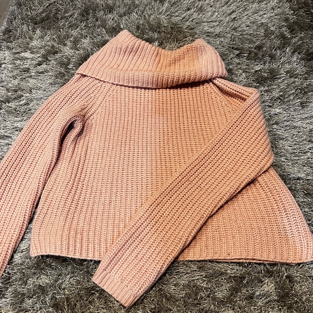 Pink turtle neck sweater